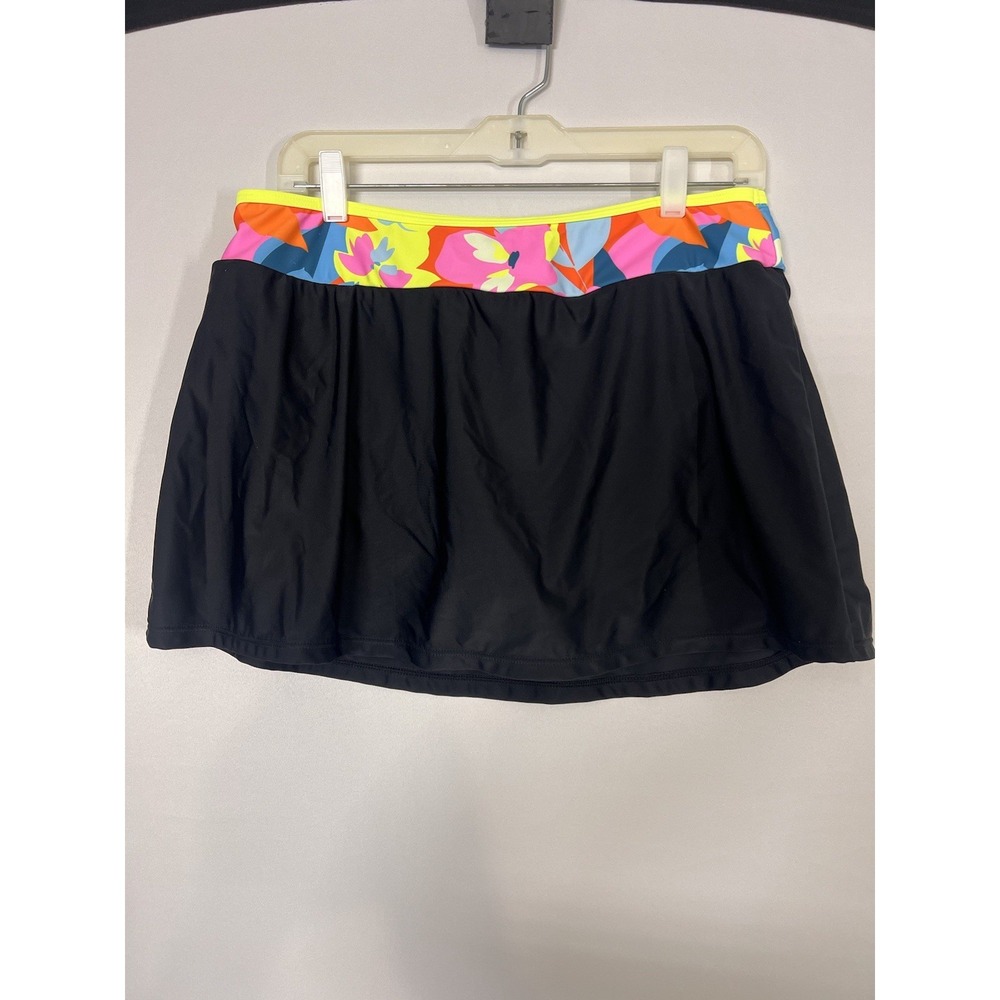 Skirt Swim Control Bottoms Black Women's sz XL stretch NWOT